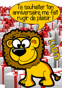 Le lion jubilant pour ton anniversaire